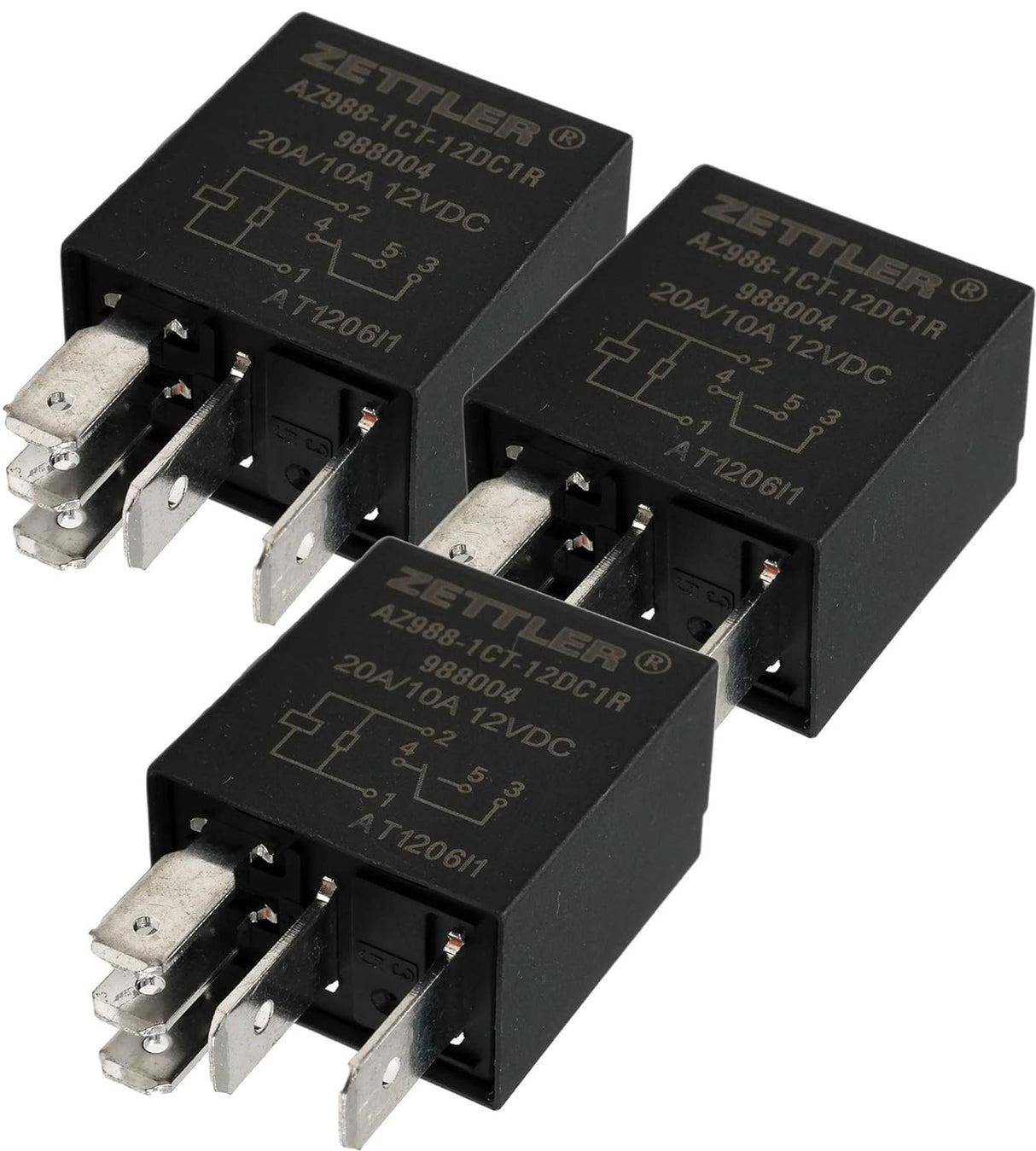 (Pack of 3) American Zettler Fuel Pump Relay Replace Part for 4671168E 72472M