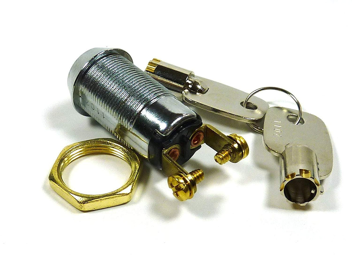 Philmore 5/8" On/Off Key Switch Lock SPST Key Removable On Or Off With 2 Keys and Nut; 30-10078