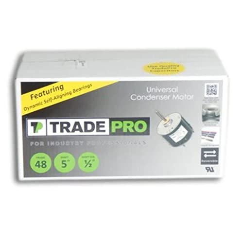 TradePro (TP-C33-1SP2) 1-Speed Condenser Fan Motor, 0.33 Horsepower 1075 RPM, 208/230 Volt 1.7 Amp | Universal Fixed Fractional Design with Heavy Duty Construction and Rugged Durability
