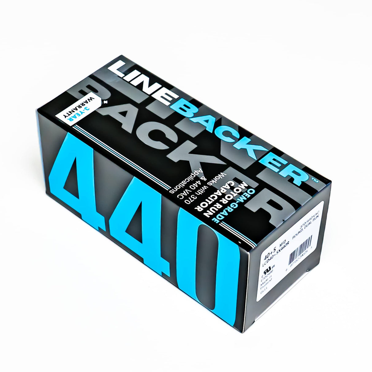 Supco Capacitor Round Dual Run 40 + 5 uf 370/440 Volts for HVAC Motors Compressors LCD40+5X440R Linebacker