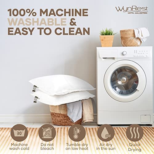 Wynrest Cluster Pillow Queen 20x30 Soft Medium Hotel Pillow 100% Direct Medium| Used in Many Hotels & Resorts (1, 20x30)