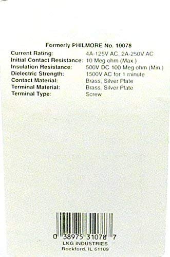 Philmore 5/8" On/Off Key Switch Lock SPST Key Removable On Or Off With 2 Keys and Nut; 30-10078