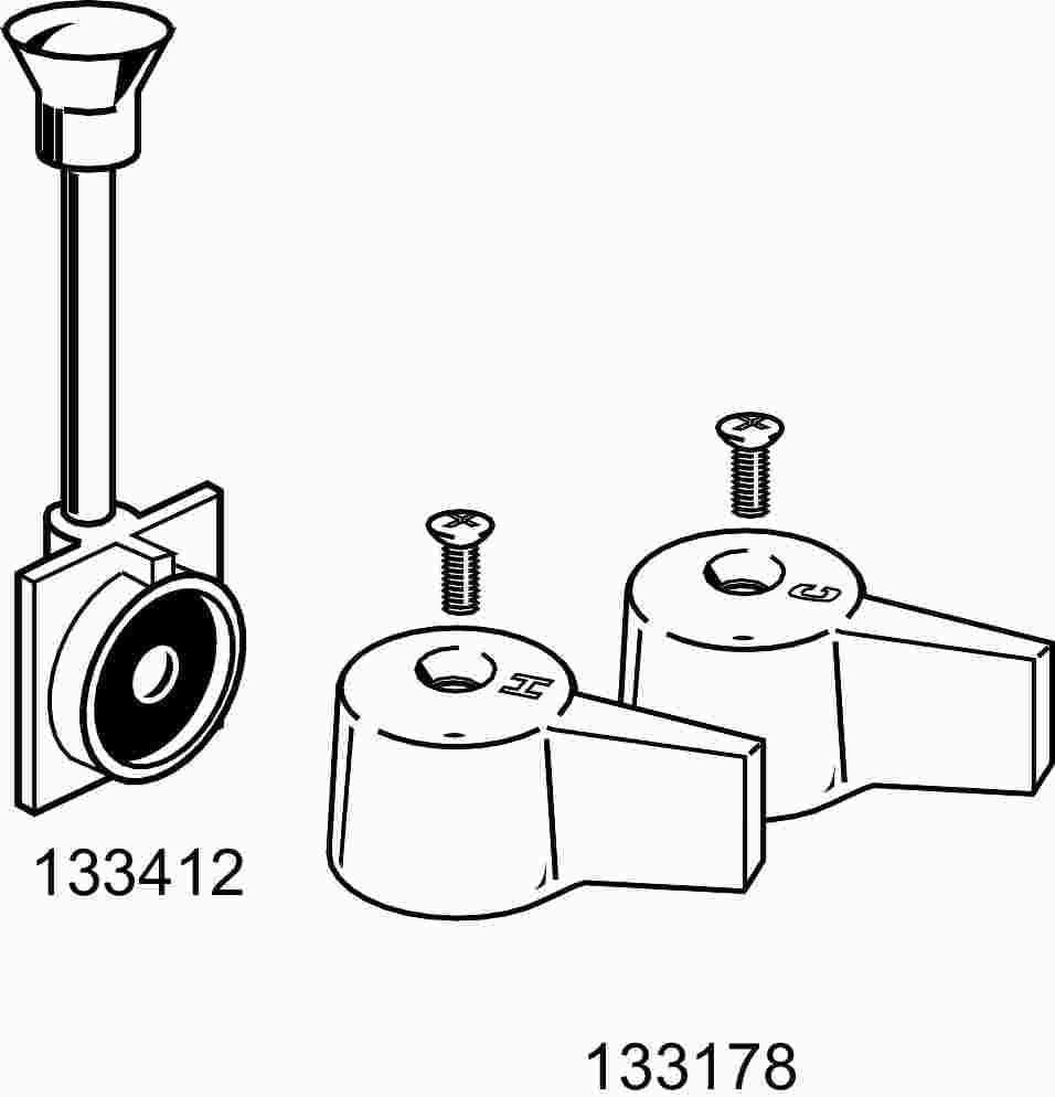 PROPLUS GIDDS-133412 Gate Knob And Washer For Bathcock With Diverter, Chrome - 133412