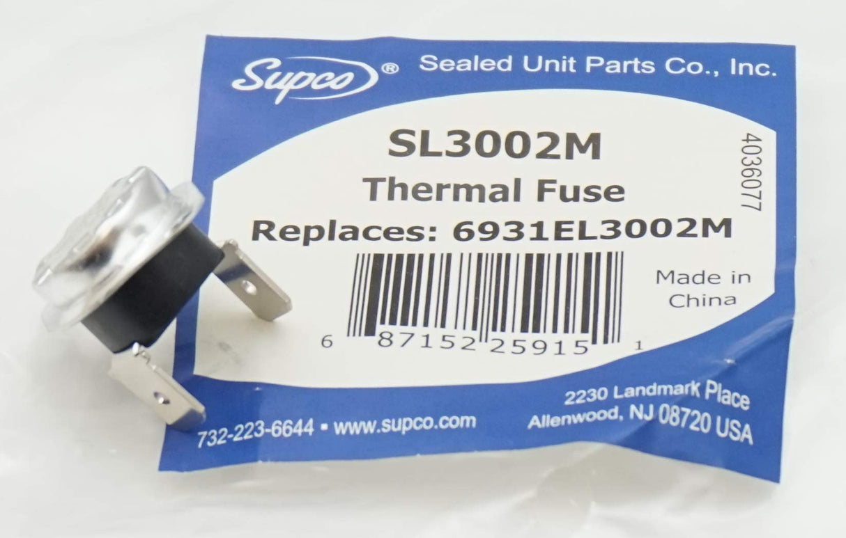 Supco Dryer High Limit Thermostat for LG, AP5782317, PS8747887, 6931EL3002M