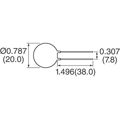 Ametherm SL22 1R020 (Pack of 2) NTC THERMISTOR,ICL 1 OHM 20% 20A 22MM, (Also SG100, SG301)