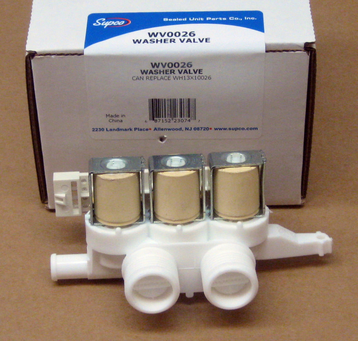 Supco WV0026 Washer Triple Water Inlet Valve Replaces WH13X10026, 1264510, 1482390