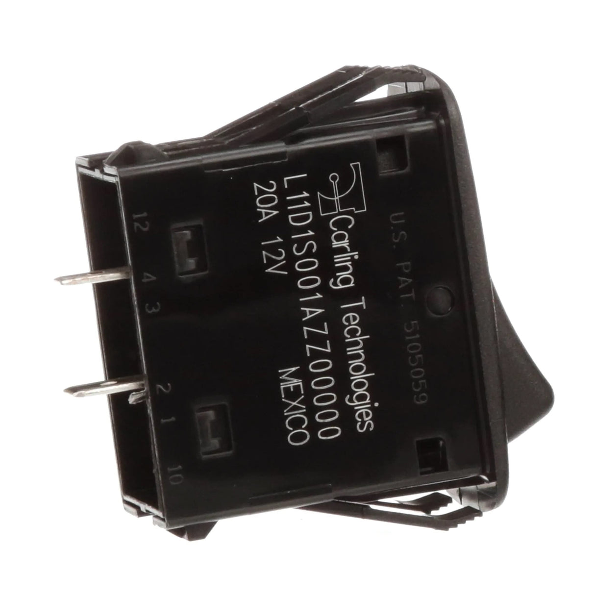 Carling Technologies Rocker Switch L11D1S001-AZZ00-000, SPST ON-None-Off 20A 12V, Sealed Non-Illuminated | Pack of 2