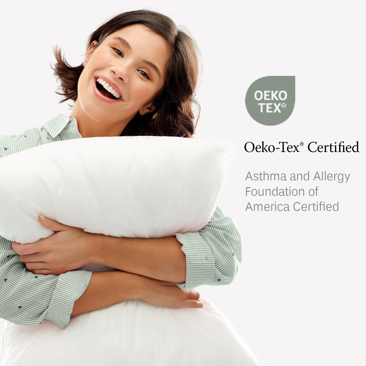 Downlite EnviroLoft Hotel Pillow – Queen/Jumbo Size 20” x 30”, Down Alternative Firm Pillow for Side Sleepers – Hypoallergenic & Luxurious 230 TC Cotton Fabric – Machine Washable/Dryable