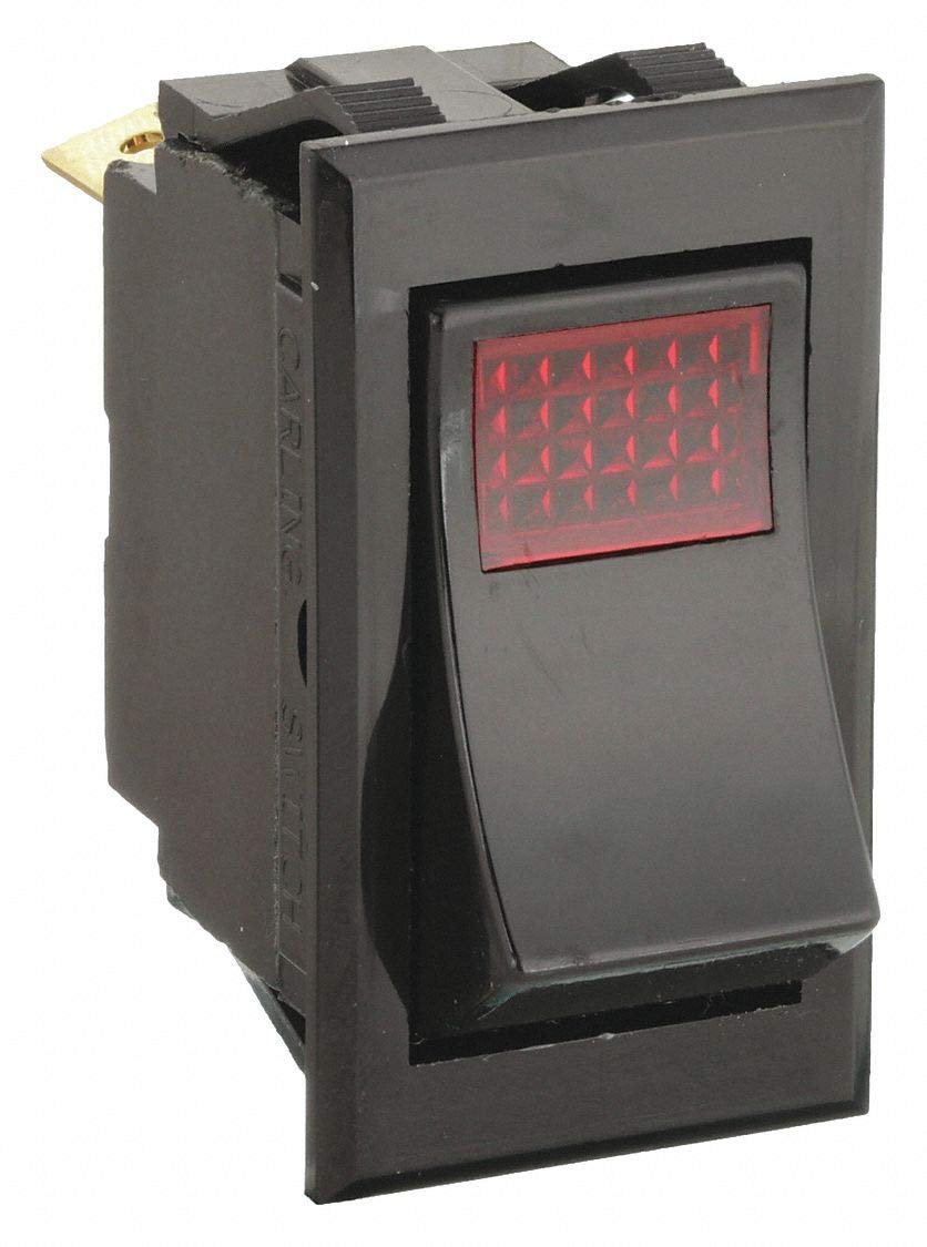 Lighted Rocker Switch, SPST, 3 Connections