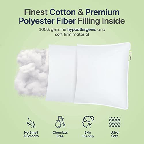 Authentic Choice Hotels’ Luminesse Hypoallergenic Green Label Luxury 2 pcs Soft Pillow, White, Standard (Pack of 2)