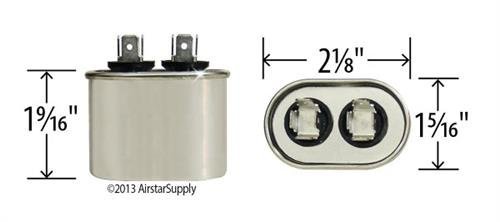 Amrad 4 uf / Mfd Oval Universal Capacitor Replacement Amrad USA2028 Replacement - used for 370 or 440 VAC , Made in the U.S.A.