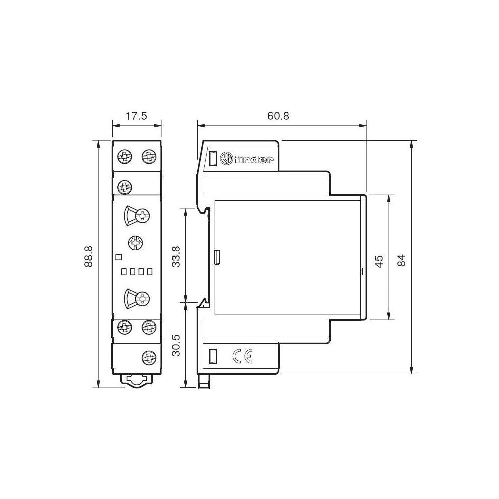 Time delay Relay Finder 80.01.0.240.0000-1 Multifunction Time Range: 24 h (max) 1 Inverter (RT) 1 pc(s)