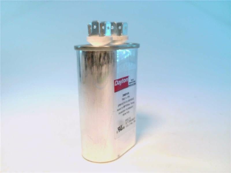 Dayton 2MDV9 (15MFD), 3-5/8 INCH. H, 370VAC, 50/60HZ, Motor Run Capacitor, Oval