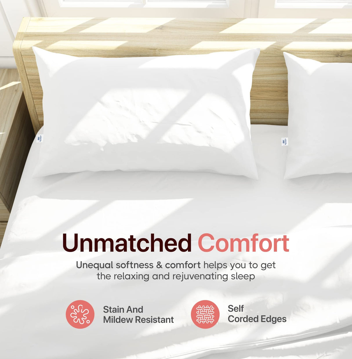 wynrest Best Western Victoria Pillow 20x30 Queen used in Best Western Hotels, Luxury Made in USA, T230 100% Cotton, Eco Adaptive Fiber Fill, Back or Stomach Sleepers, Hypoallergenic