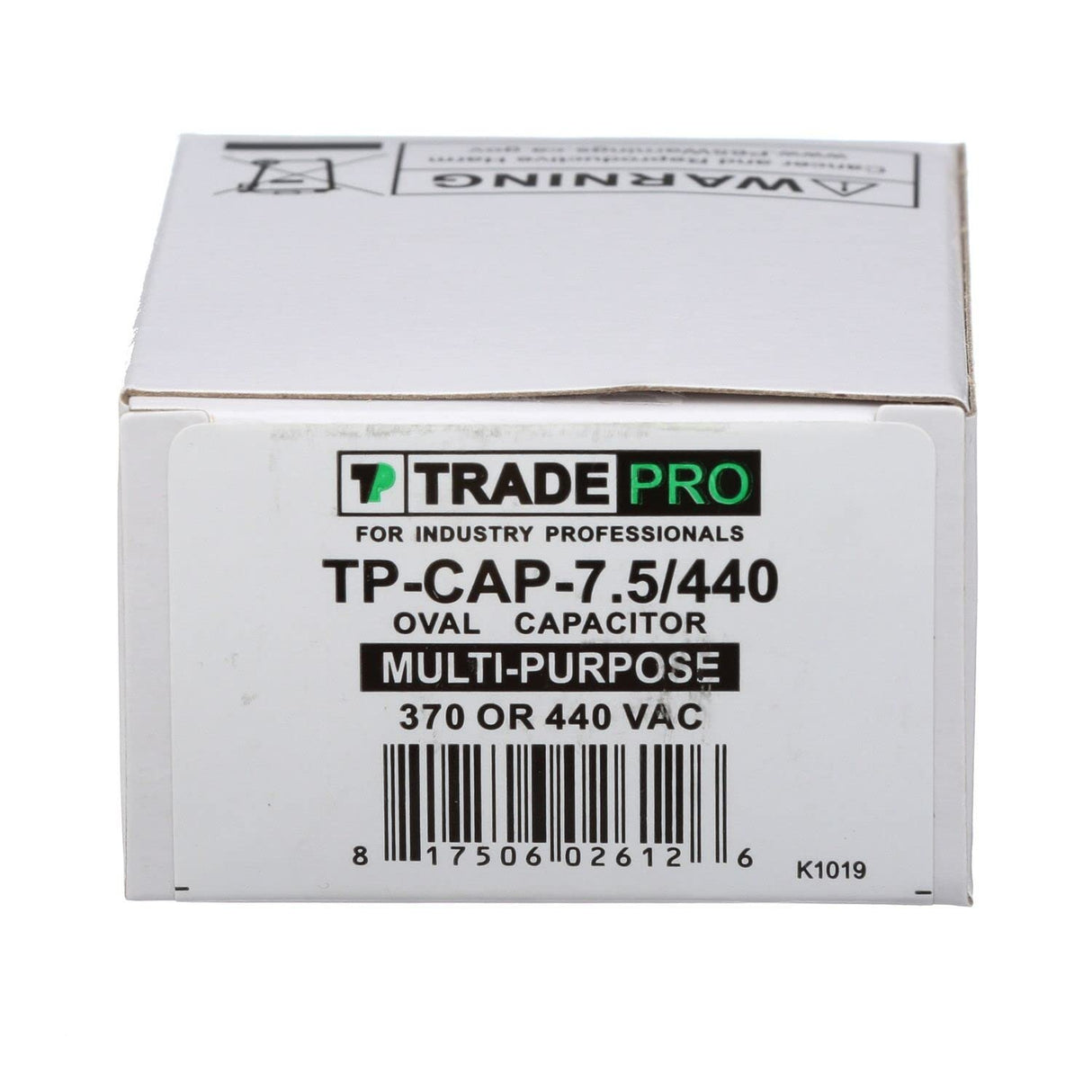 TradePro (TP-Cap-7.5/440) 7.5 MFD (Microfarads) 440 Volt Oval Single Run Capacitor | 60,000 Hour Operating Life, Aluminum Composition, -40°F to 158°F (-40°C to 70°C) Temperature Range
