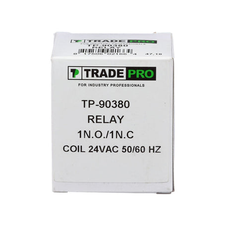 TradePro (TP-90380) 24 Volt 1NO/1NC (Normally Open)/(Normally Closed) Relay | 15 Full Load Amps, 50/60 Hertz | Provides Switching of Heavier Loads with HVAC Equipment