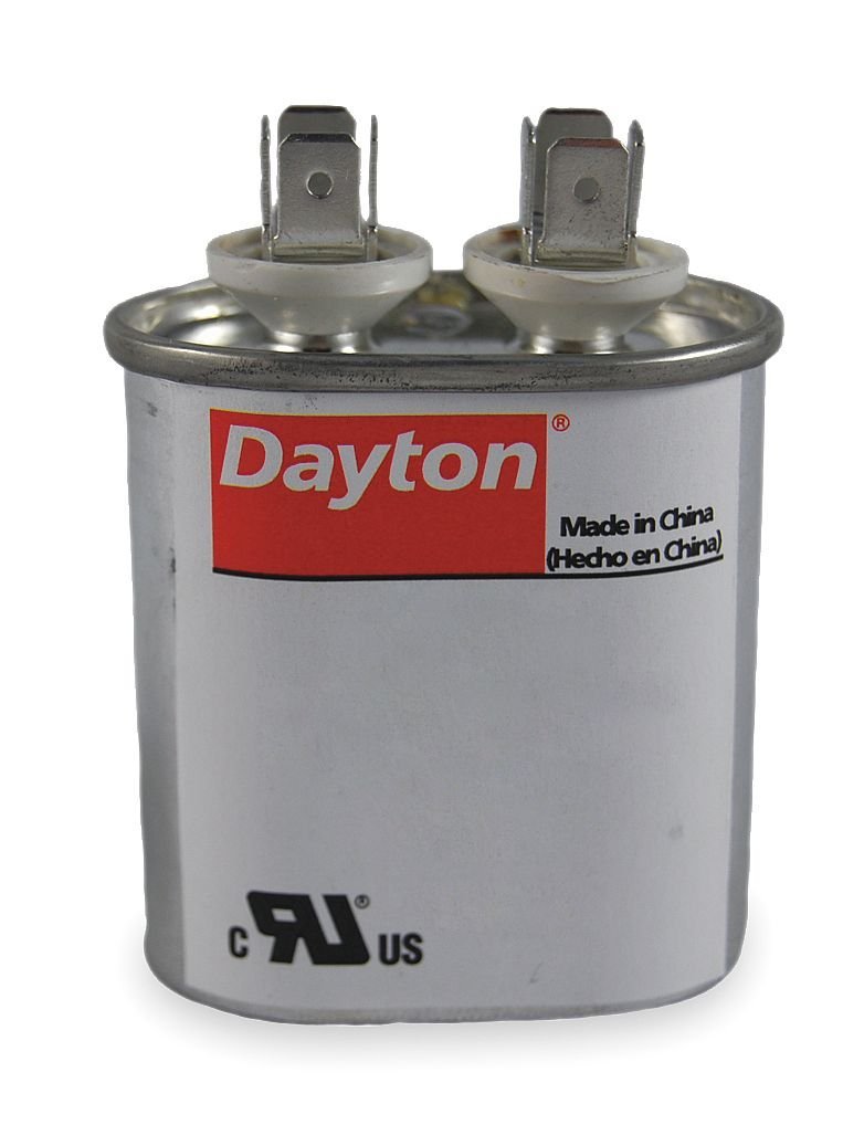 Dayton 2MDV4 Oval Motor Run Capacitor, 5 Microfarad Rating, 370VAC Voltage