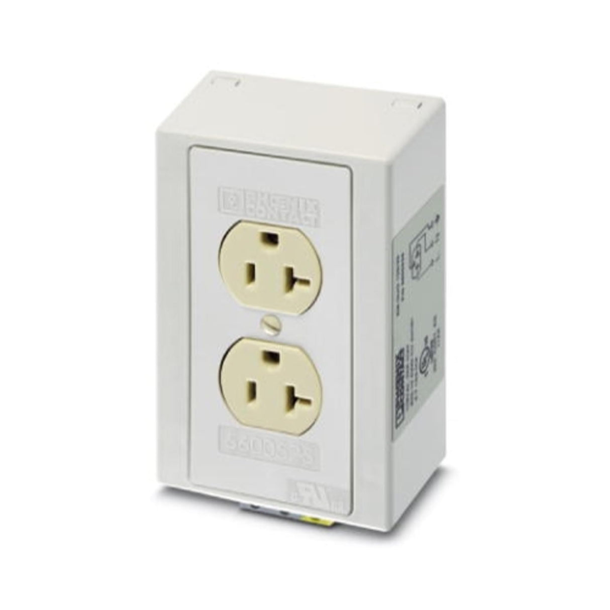 Pheonix Contact 5600461 EM-DUO DIN Rail Duplex Receptacle, 125-Volt, 15-Amp