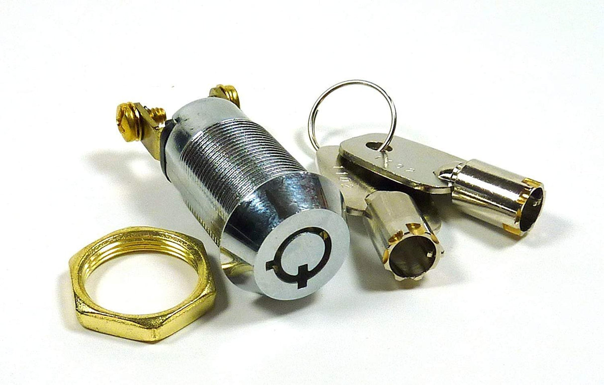 Philmore 5/8" On/Off Key Switch Lock SPST Key Removable On Or Off With 2 Keys and Nut; 30-10078