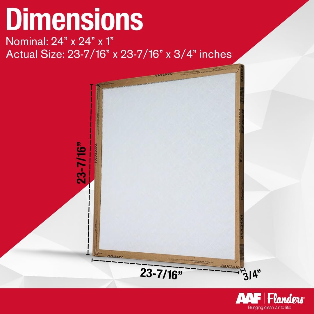 Flanders EZ-Flow II Air Filter 24X24X1 - QTY of 2 Filters