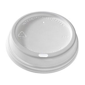 International Paper LHRDS16 Polystrene Dome Sipper Hot Cup Lid, 10-Ounce to 24-Ounce, White (12 Packs of 100)