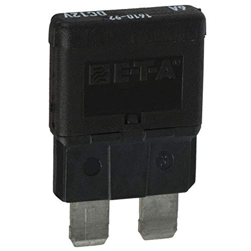 E-T-A Circuit Protection and Control 1610-92-6A, Circuit Breaker; Therm; Press-to-Reset; Cur-Rtg 6A; Socket; 1 Pole; Vol-Rtg 12VDC