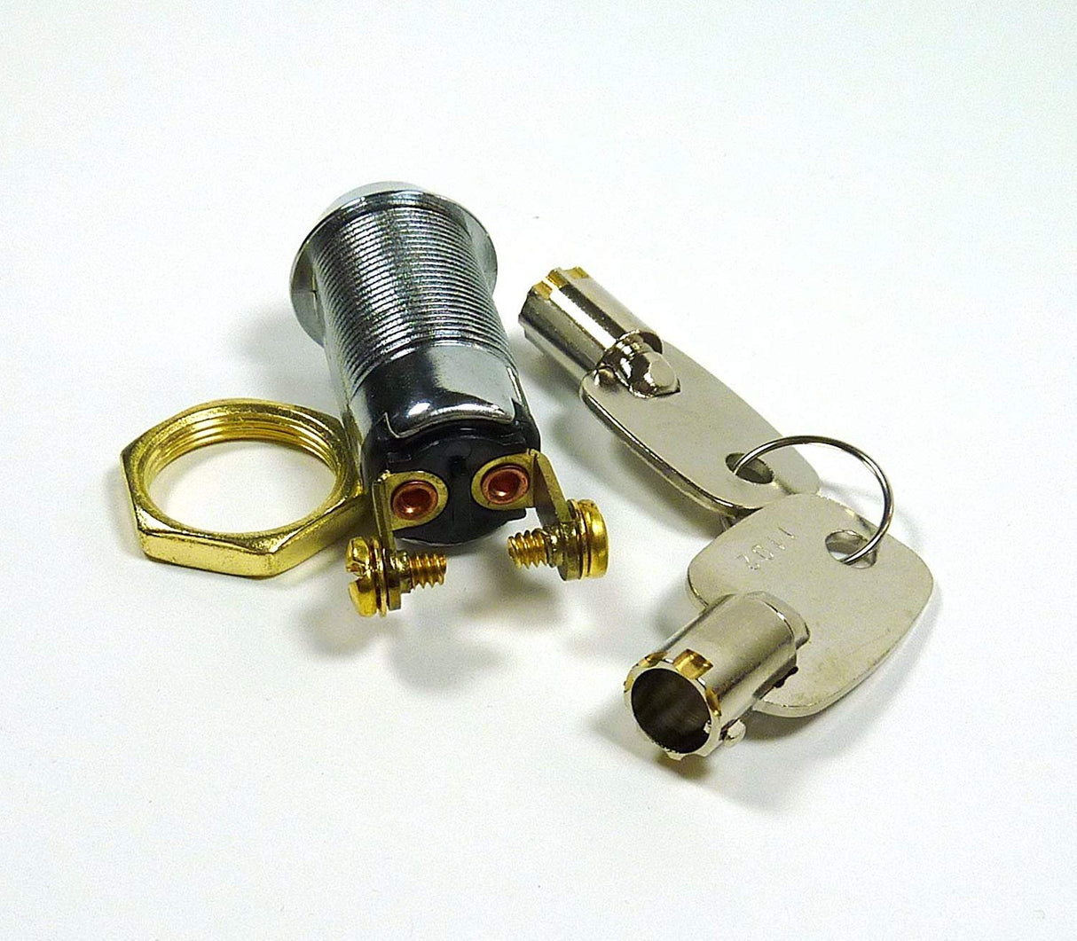 Philmore 5/8" On/Off Key Switch Lock SPST Key Removable On Or Off With 2 Keys and Nut; 30-10078