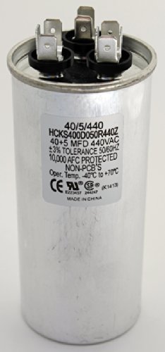 TradePro 40+5 MFD 440 Volt Round Capacitor TP-CAP-40/5/440R