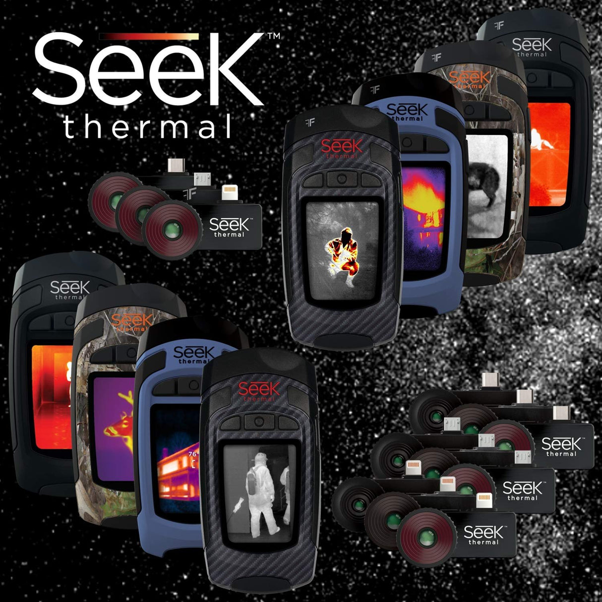 Seek Thermal CompactPRO – High Resolution Thermal Imaging Camera for Android USB-C,Black,Brown