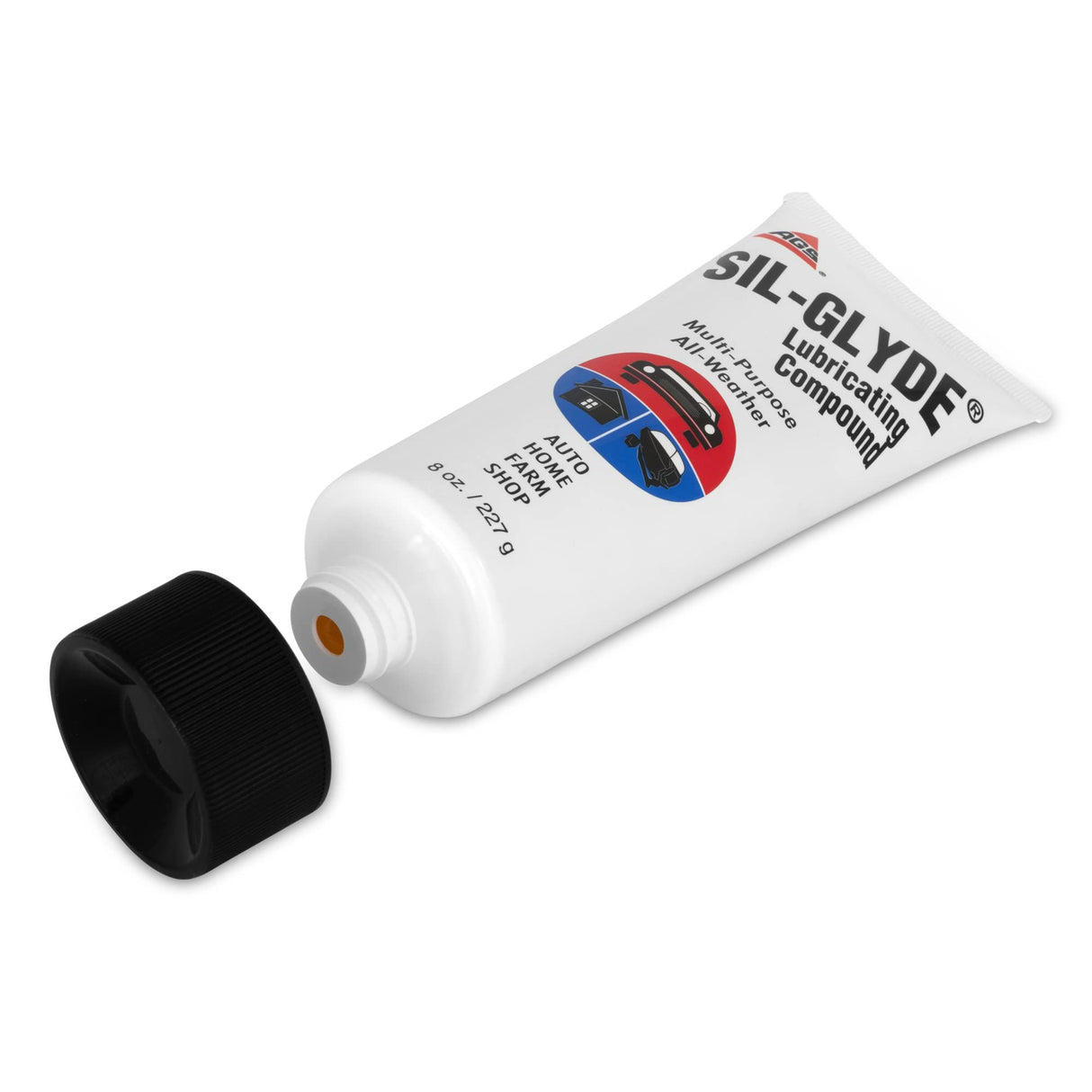 AGS Automotive Solutions SIL-Glyde Multi-Purpose All-Weather Lubricating Compound for All Surfaces - 8 oz Tube, Versitle Multi-Purpose Lubrication, All Weather, Auto, Home, Farm and Shop
