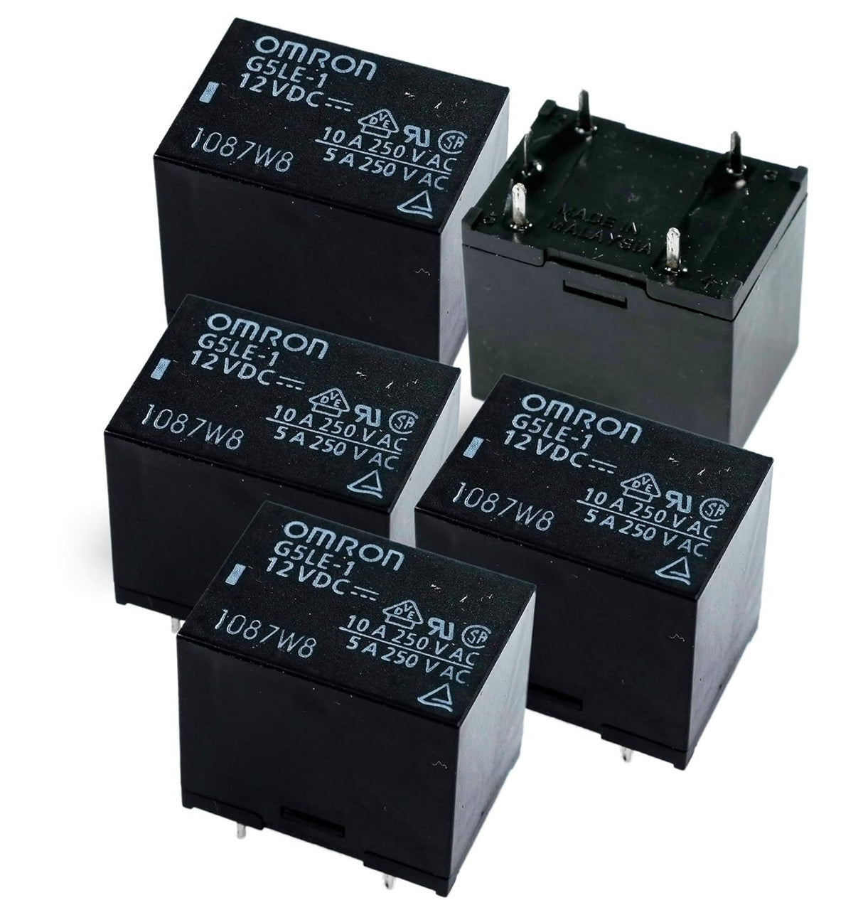 OMRON ELECTRONIC COMPONENTS G5LE-1-DC12 POWER RELAY, SPDT, 12VDC, 10A, PC BOARD (5 pieces)