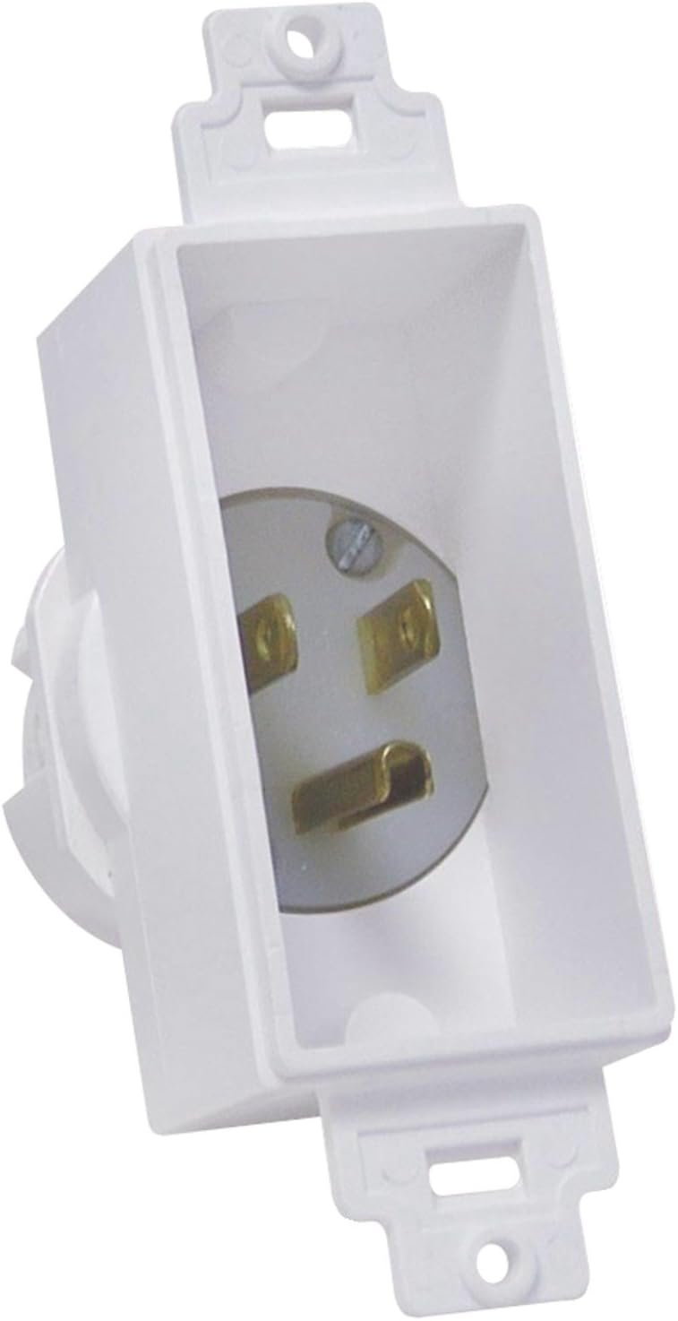 MIDLITE 4642-W Single Gang Décor Recessed Power Inlet