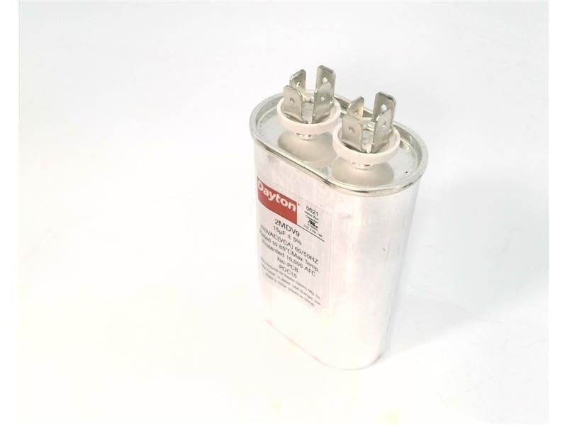 Dayton 2MDV9 (15MFD), 3-5/8 INCH. H, 370VAC, 50/60HZ, Motor Run Capacitor, Oval