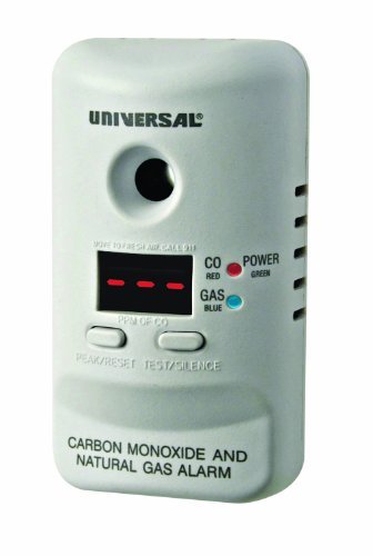 Universal Security Instruments M Series Plug-In Carbon Monoxide and Natural Gas Alarm with 9 -Volt Battery Backup, Model MCND401B,Classic White