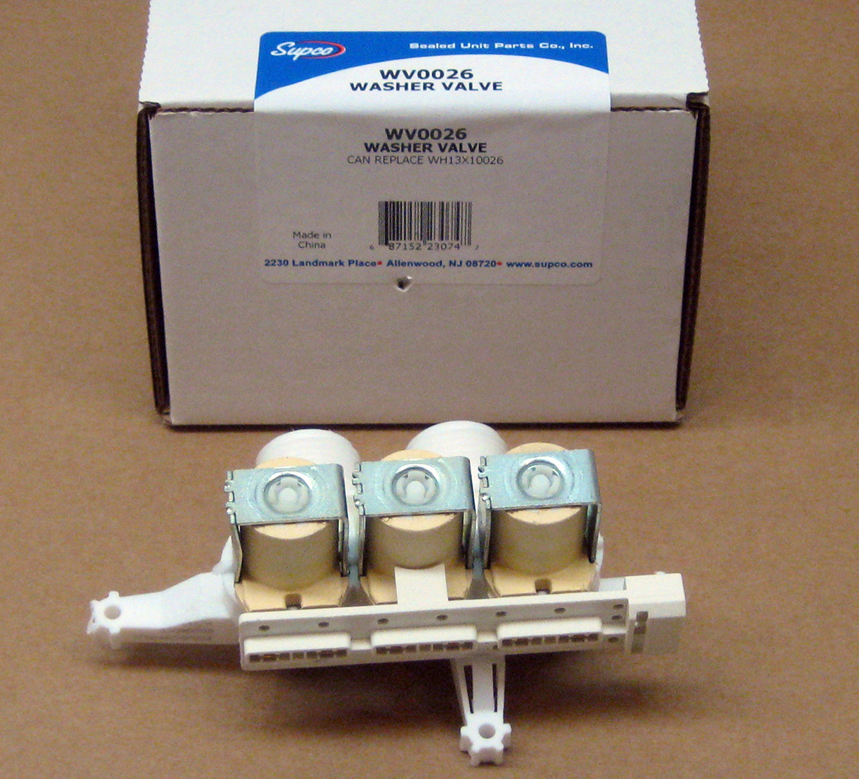 Supco WV0026 Washer Triple Water Inlet Valve Replaces WH13X10026, 1264510, 1482390