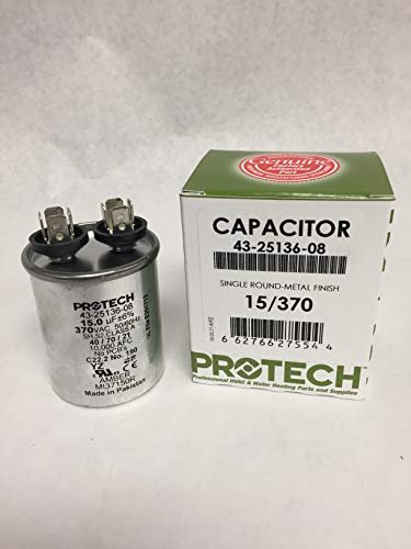 Rheem OEM Round Replacement Run Capacitor 15 UF/MFD 370 Volt (43-25136-08)