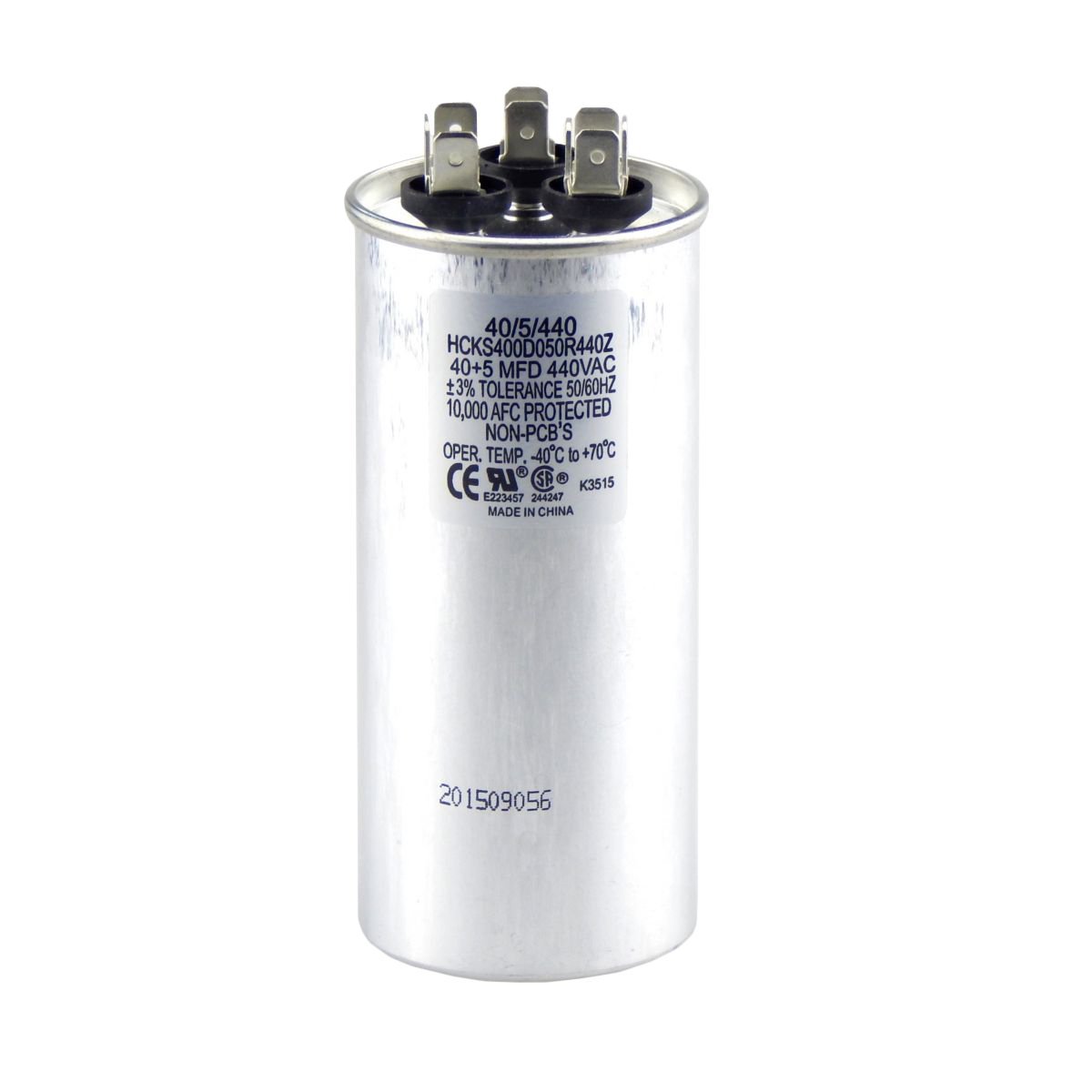 TradePro 40/5 MFD Multi-Purpose 440 or 370 Volt Round Run Capacitor Replacement TradePro 40+5