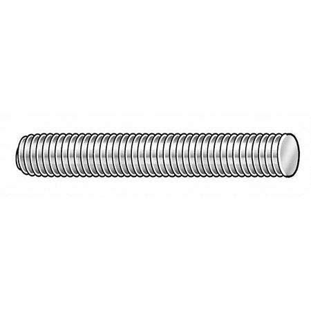 Dayton 32486 3/8"-16 X 2" Plain 304 Stainless Steel Fully Threaded Studs,