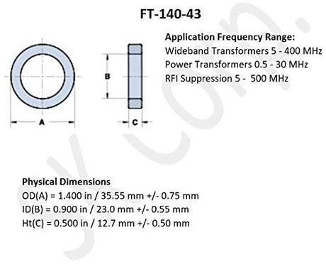 Fair-Rite 5943002701 Ferrite Toroid Core