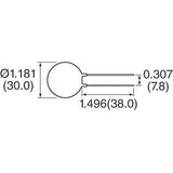 Ametherm SL32 1R030 (Pack of 2) NTC Thermistor, SG379 HVAC, Inrush Current Limiter 1 Ohm Ohm ±20% 1.18" (30mm)
