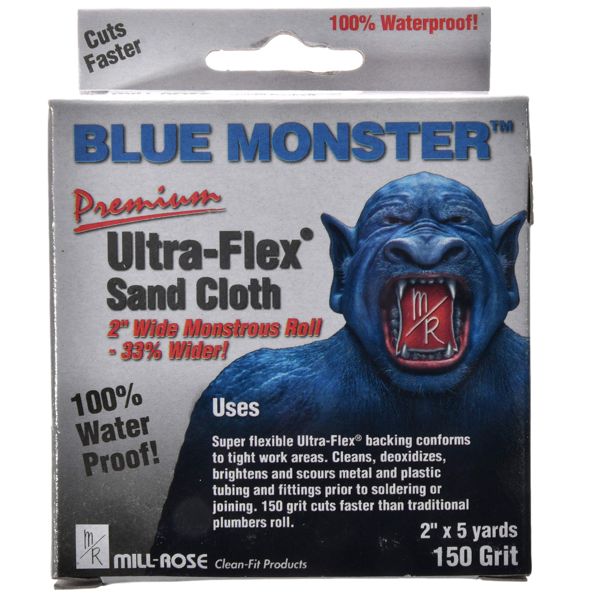 Mill-Rose 70172 Millrose Monster Ultra Flex Premium Mini Strips Abrasive Cloths, 2" x 5-Yard, Blue