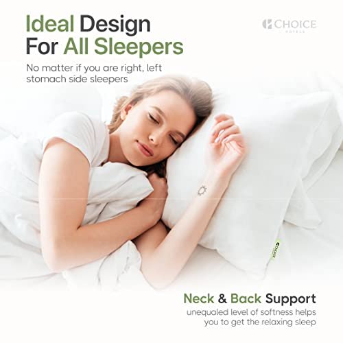 Authentic Choice Hotels’ Luminesse Hypoallergenic Green Label Luxury 2 pcs Soft Pillow, White, Standard (Pack of 2)