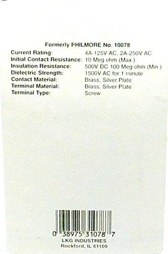 Philmore 5/8" On/Off Key Switch Lock SPST Key Removable On Or Off With 2 Keys and Nut; 30-10078