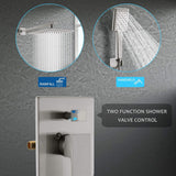 SOKA Shower Faucet Set Chrome 10 Inch Rainfall Shower Head And High Pressure Handheld Shower Head Rain Shower System Shower Trim Kit with Valve Pressure Balance Wall Mount Square Shower Combo Set