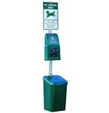 DOGIPOT 1010 Pet Station Includes Sign, Dispenser, Poly Receptacle , Litter Bag Rolls and Liner Trash Bags, Polyethylene, Forest Green (Sign board may vary)