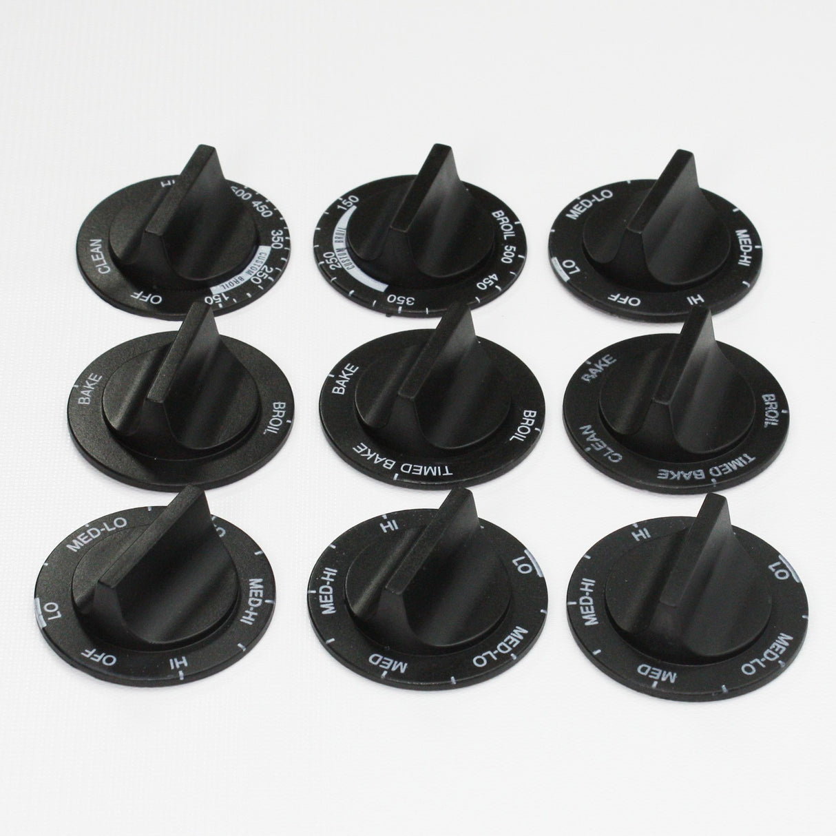 Supco RK362 Direct Replacement Range Knob Set For Whirlpool 814362, 3149928, 3150345, Set of 9 Knobs