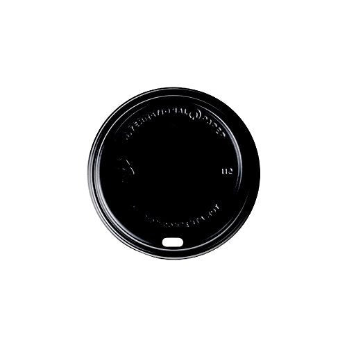 International Paper LHRDSB16 Polystrene Dome Sipper Hot Cup Lid, 10-Ounce to 24-Ounce, Black (12 Packs of 100)