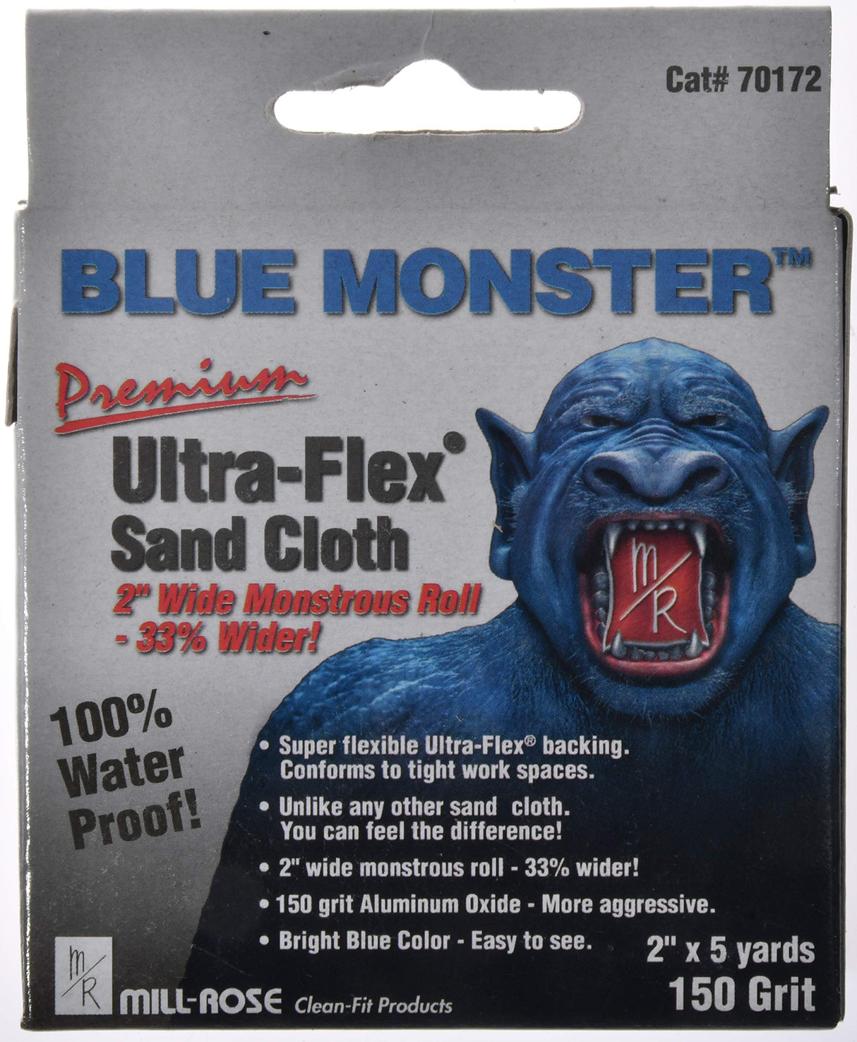 Mill-Rose 70172 Millrose Monster Ultra Flex Premium Mini Strips Abrasive Cloths, 2" x 5-Yard, Blue