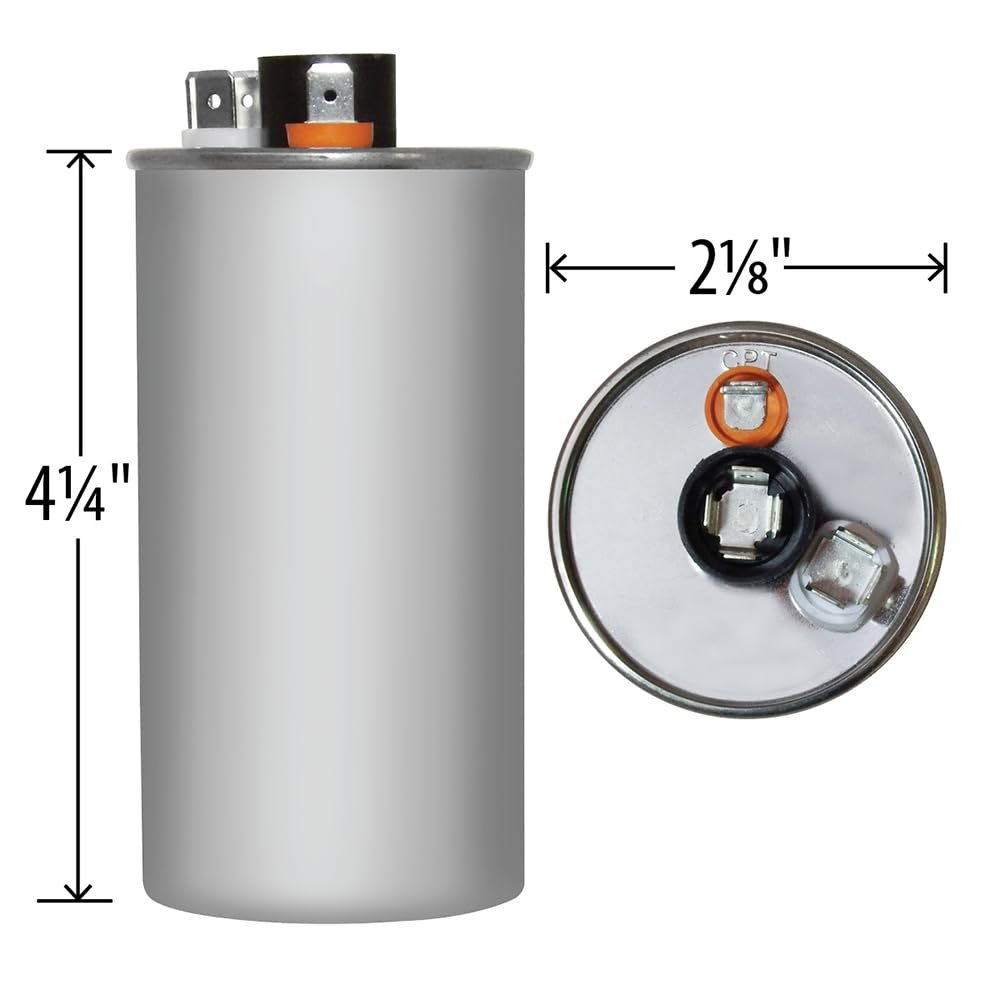 Amrad USA2216 Series Round USA-Made Motor Run Capacitor, 45 Mfd, 370/440 Vac-132331