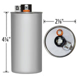 Amrad USA2216 Series Round USA-Made Motor Run Capacitor, 45 Mfd, 370/440 Vac-132331